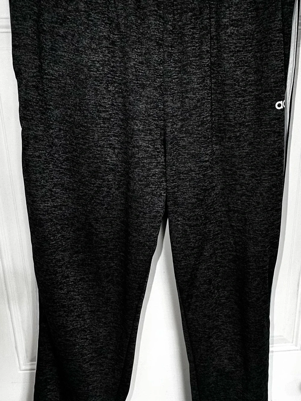 adidas Men's Gray Heather Joggers with White Three-Stripes
